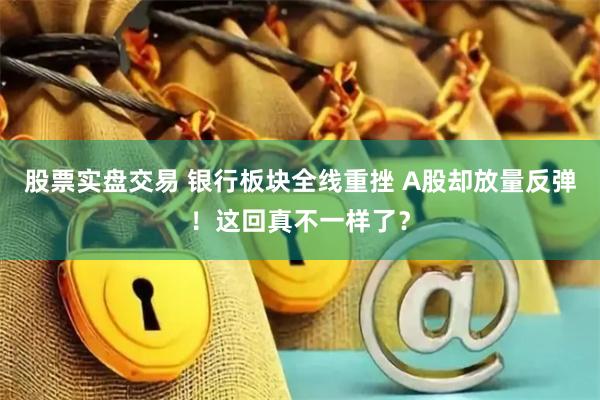 股票实盘交易 银行板块全线重挫 A股却放量反弹！这回真不一样了？